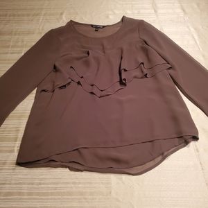 Express Women's Ruffle Front Long Sleeve Blouse Size XS